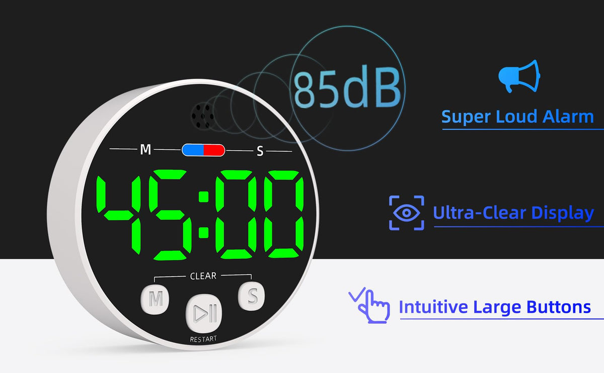 XUANZIT timer with loud alarm for audible reminders around the home