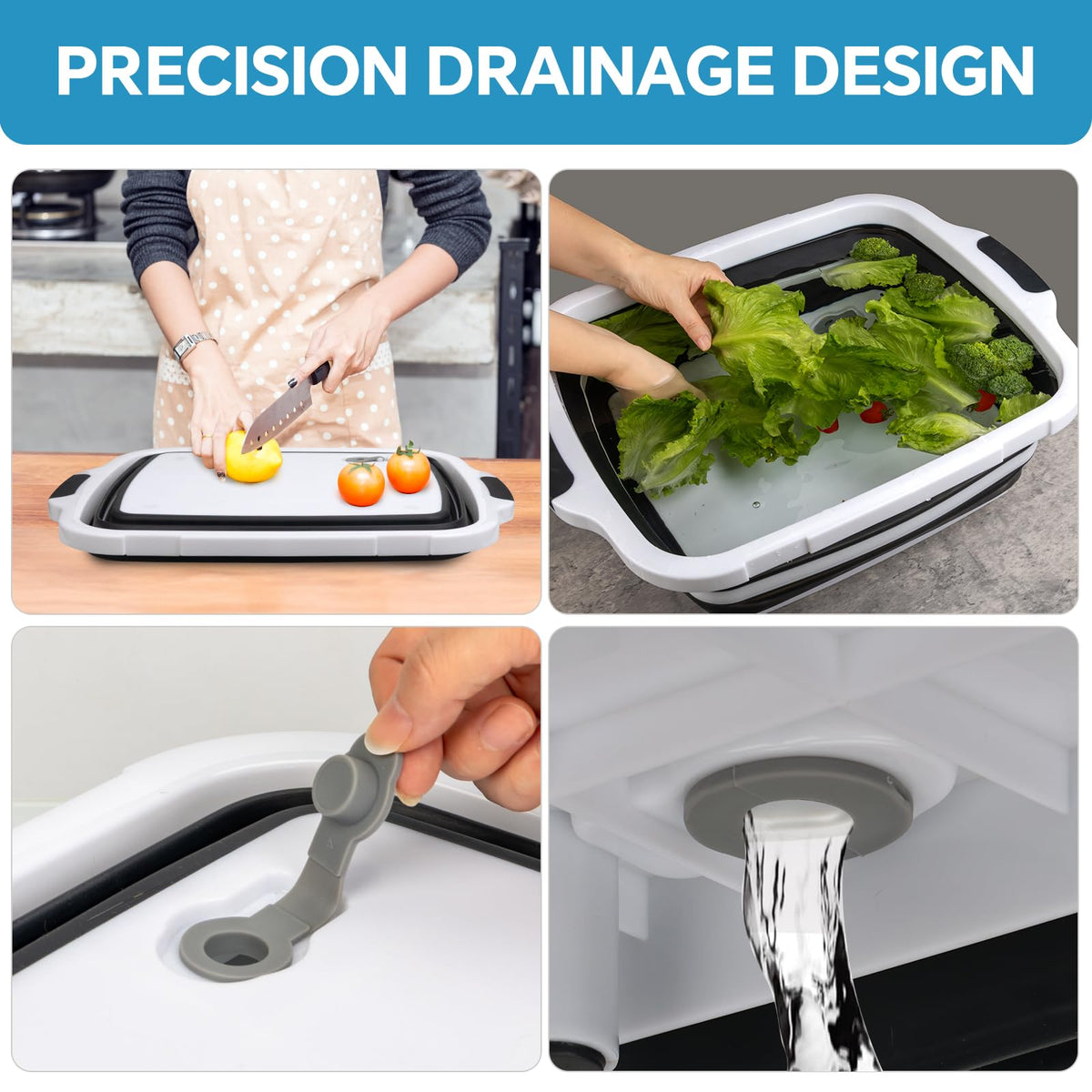 XUDAKAIXIN Collapsible design for space-saving kitchen storage.