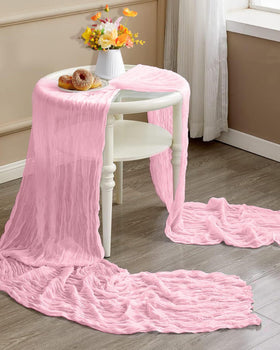 Xuehua pink cheesecloth runner care in bag for gentle washing