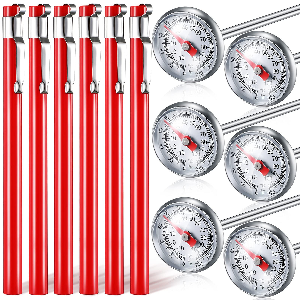 Xuhal stainless steel thermometer set with long stem for versatile kitchen use