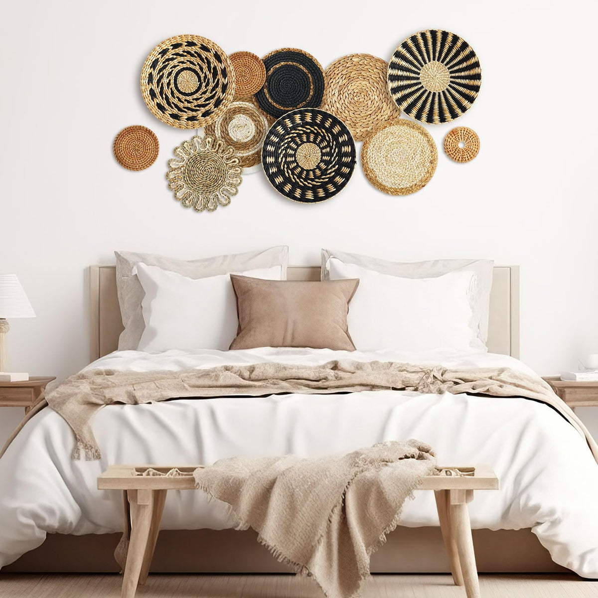 Xuhal boho wall art set enhances warm living room aesthetics