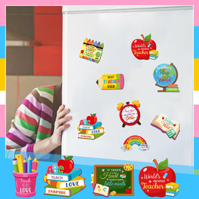 Xuhal colorful teacher magnets showcase vibrant quotes to celebrate educators.