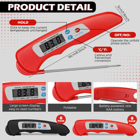 Xuhal foldable-probe thermometer ready for compact storage and travel