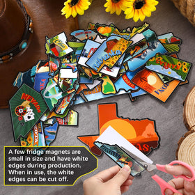 Xuhal USA map magnets closeup with vivid state shapes for display