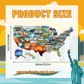 Xuhal USA map magnets detailed landmarks highlighting state individuality