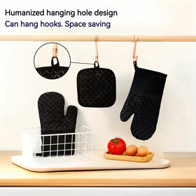 XUKOKELY 4-piece black kitchen set ideal for baking and grilling