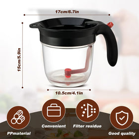 Xulingqingqu fat separator silicone drip plug enables clean bottom release.