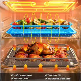 Xumilas 304 stainless steel crisper trays resist warping and rust for durability.