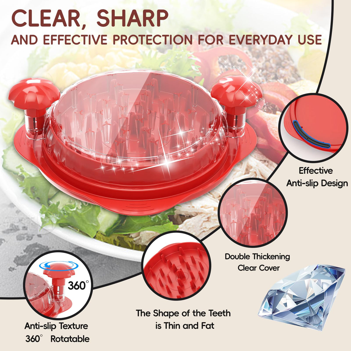 XUPAINC XL Chicken Shredder claws tear through meat with ease