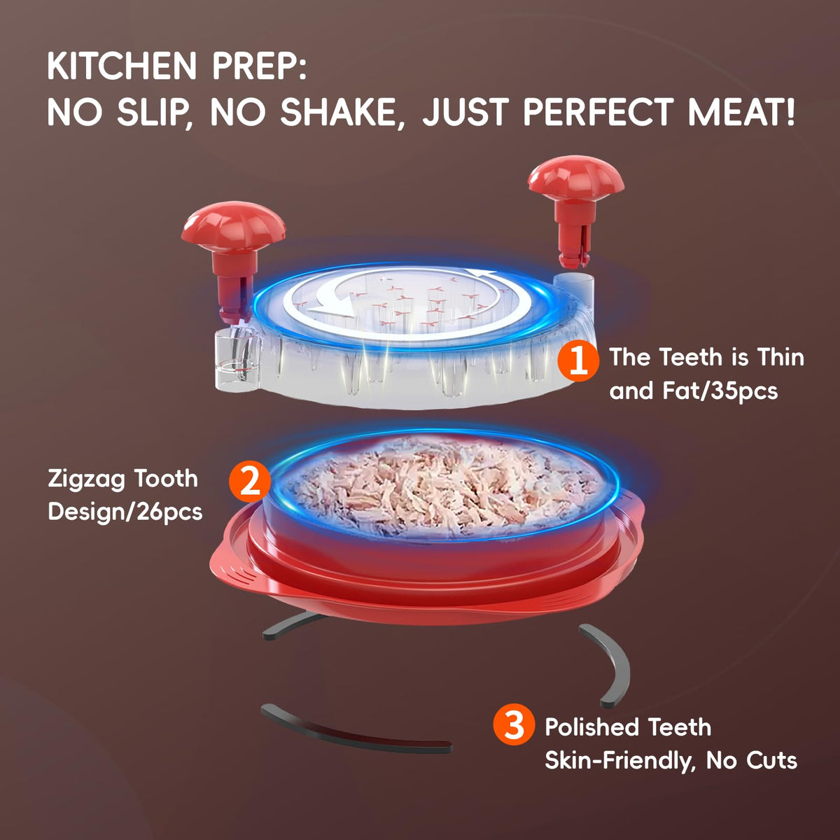 XUPAINC XL Chicken Shredder sealed chamber reduces mess