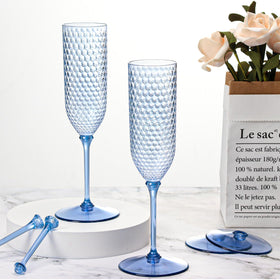 XUWAIDSGN 24-glass blue set ready for hosting larger gatherings.