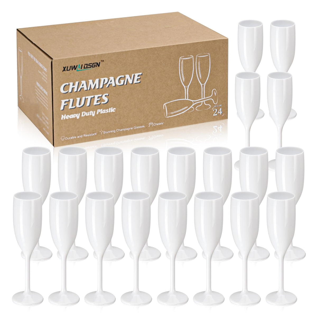 XUWAIDSGN champagne flute acrylic clear for durable toasts at celebrations