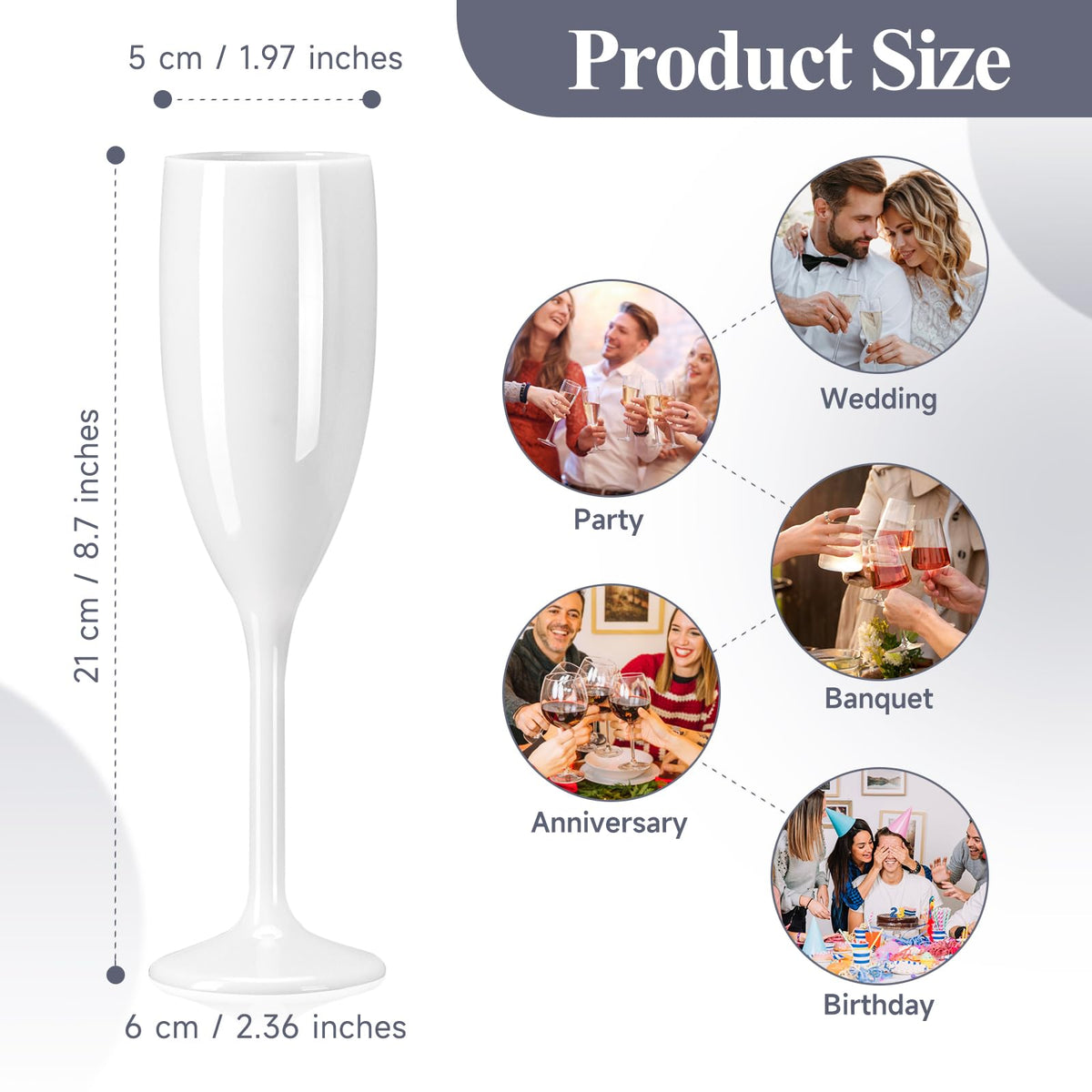 XUWAIDSGN champagne glass with a slender handle for comfortable grip