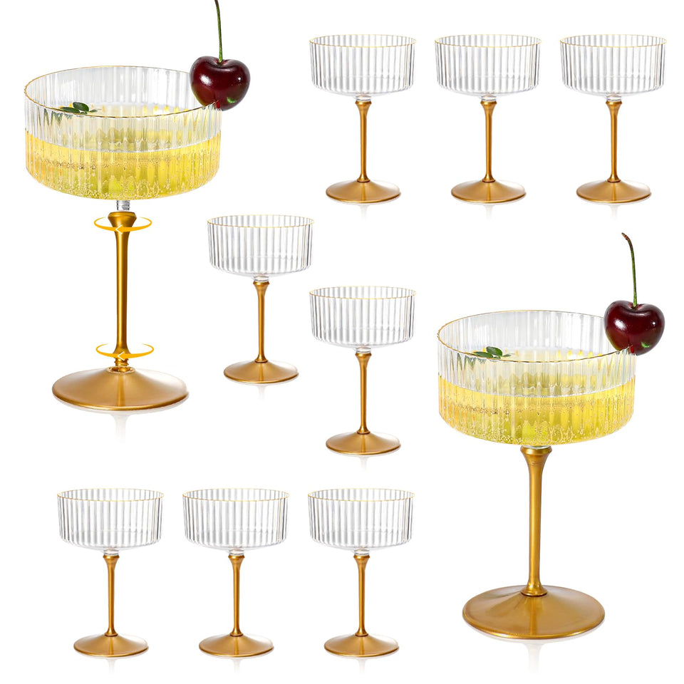 XUWAIDSGN pink martini glass with gilded rim, 9 oz, perfect for elegant celebrations.