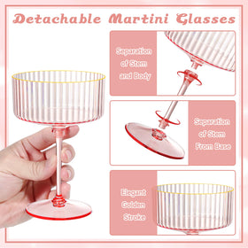 XUWAIDSGN ribbed pink acrylic glasses add modern charm to outdoor events