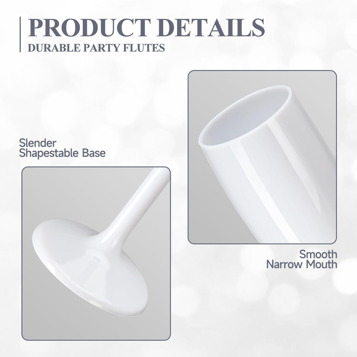 XUWAIDSGN unbreakable champagne cups resemble glass while reducing breakage risk.