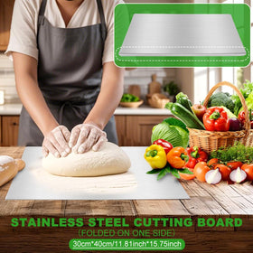 XuYelora cutting board showcases multi-purpose use as prep station and serving tray.