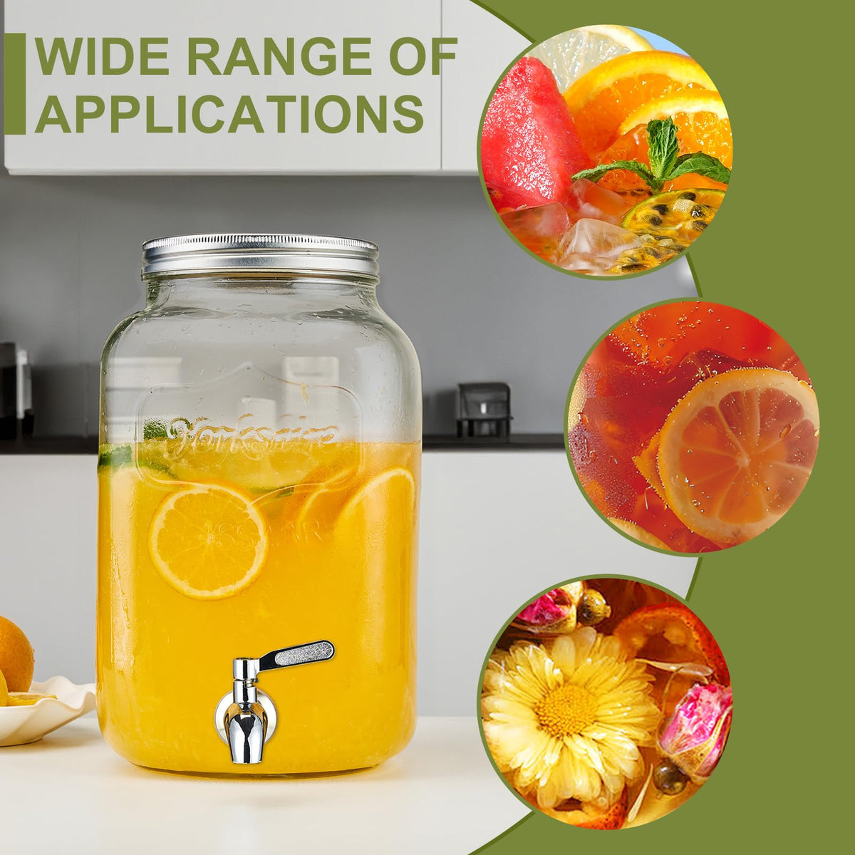 XWSAQP glass beverage dispenser shows clear drinks and remaining levels