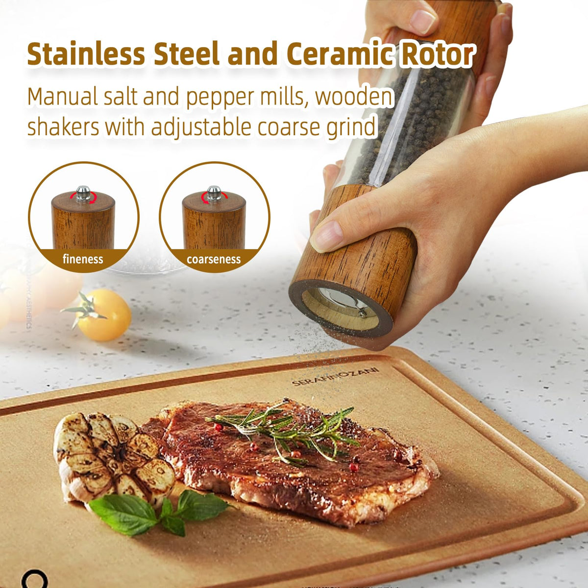 XWXO stainless steel knob lets you dial grind fineness precisely