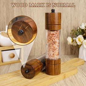 XWXO clear acrylic pepper grinder keeps flavors separate and ready.