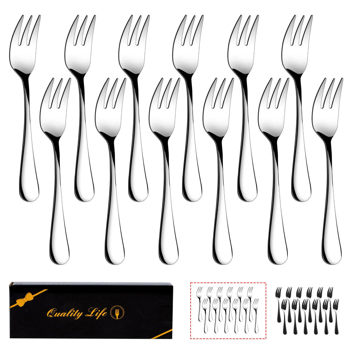 XXZWSJSH dessert forks 12-pack for effortless dessert service.