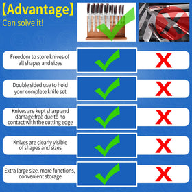 XYJ double-sided storage accommodates multiple knives on both sides