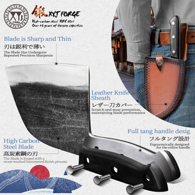 XYJ leather sheath with belt carry for safe transport and outdoor use.