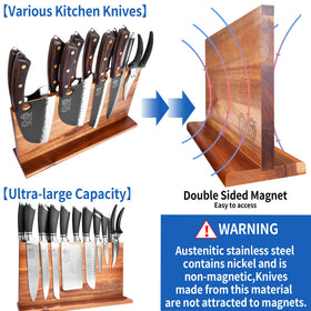 XYJ strong magnet strip securely holds stainless knives for quick access during prep