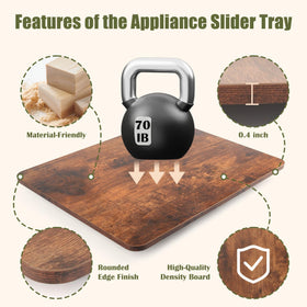 Xykzra wooden kitchen slider provides a durable, scratch-free base