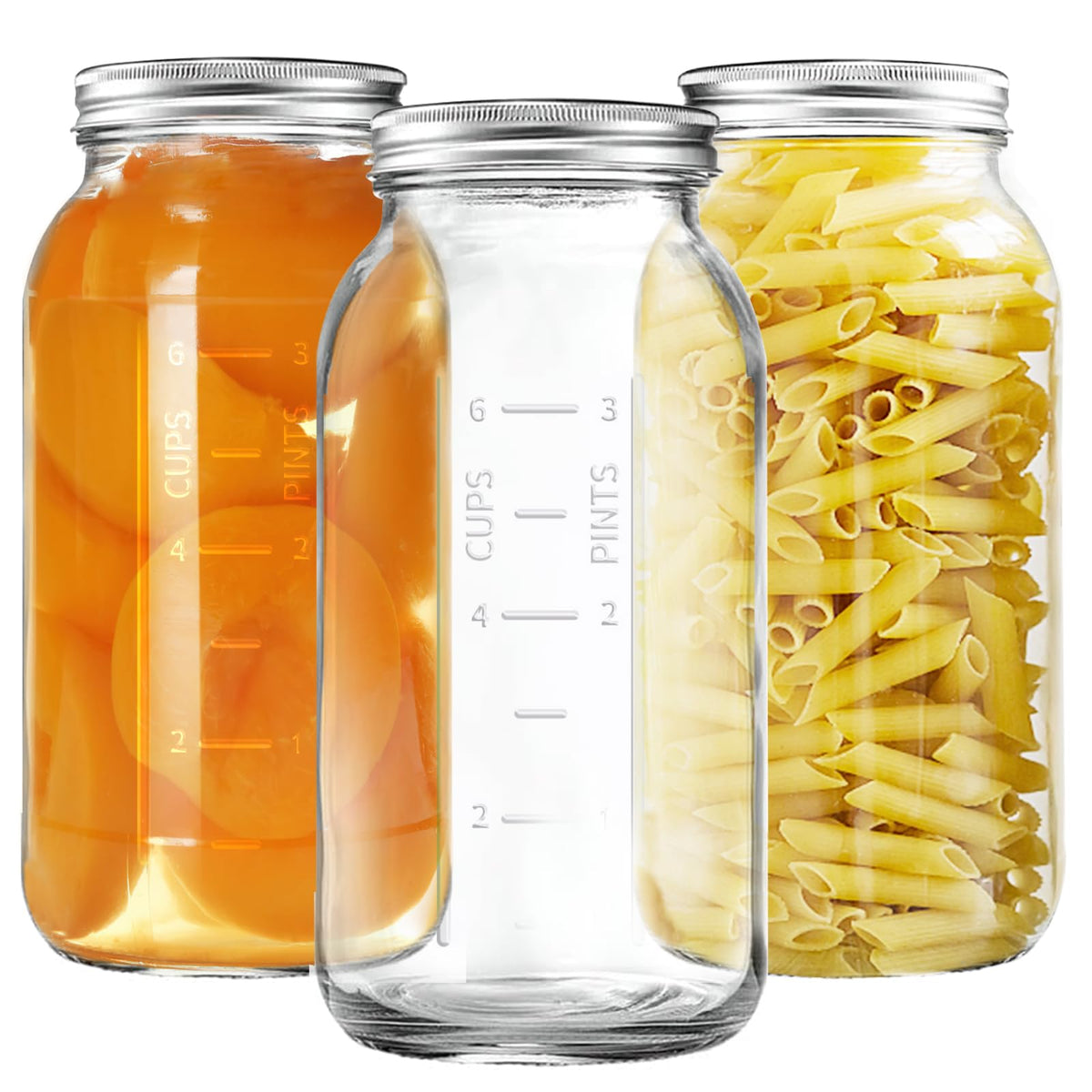 Xylanor 64oz wide-mouth mason jar with lid for canning and long-lasting storage.