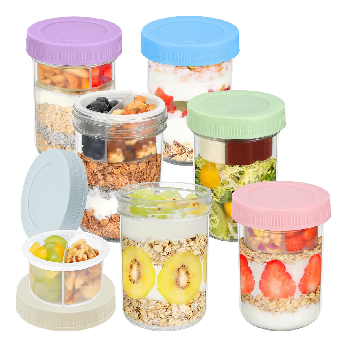 Xyptorix 16oz overnight oats container lid closeup with airtight seal for freshness