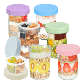 Xyptorix 16oz overnight oats container lid closeup with airtight seal for freshness
