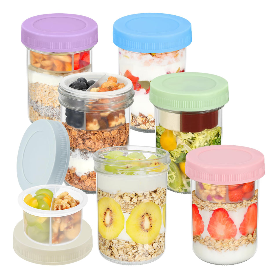 Xyptorix 16oz overnight oats container lid closeup with airtight seal for freshness