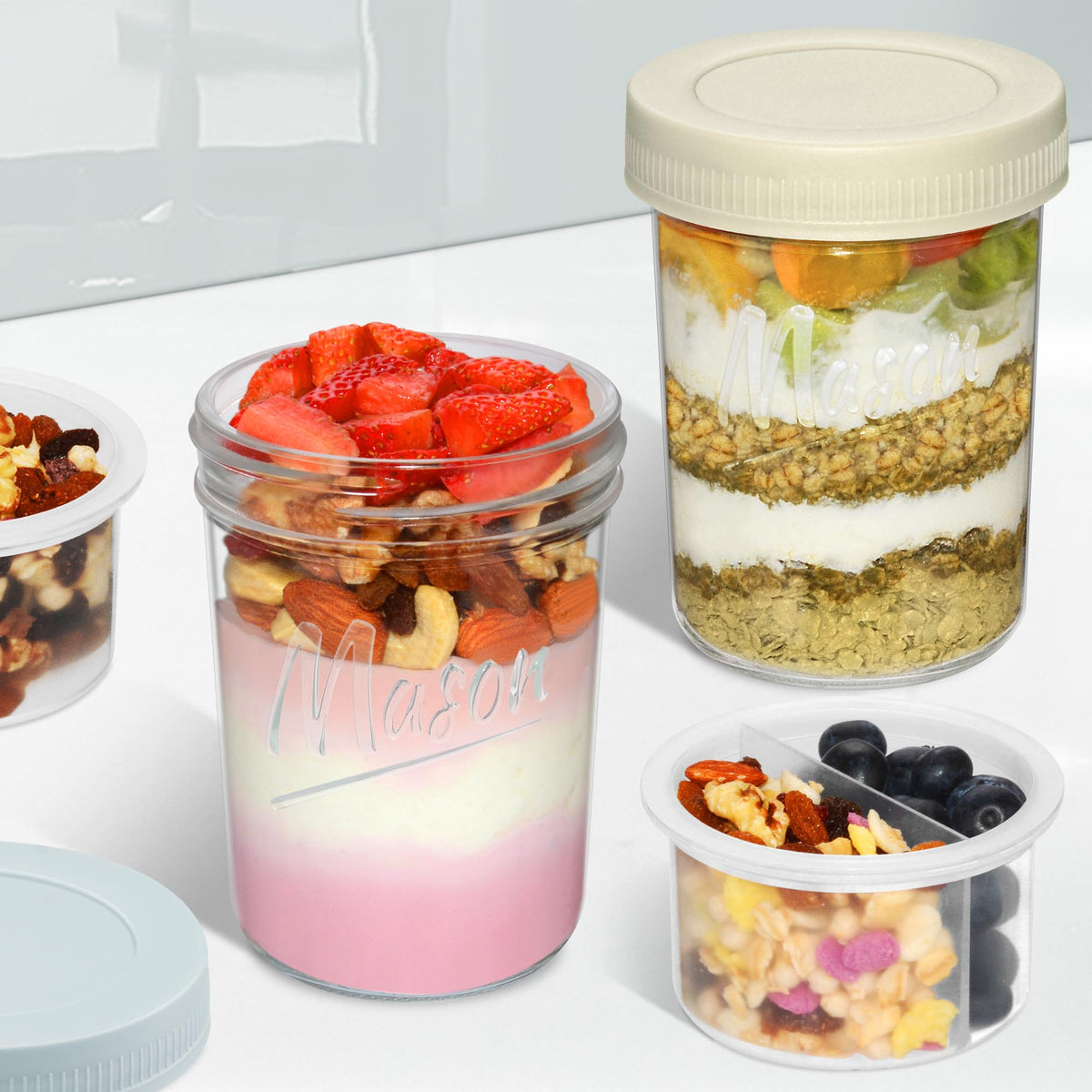 Xyptorix versatile storage ideas for oats, yogurt, parfaits, jams