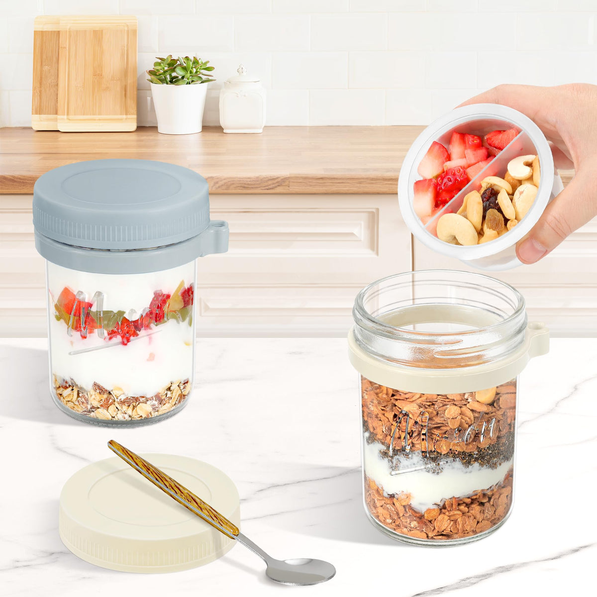 Xyptorix wide-mouth glass jars are dishwasher safe for quick cleaning
