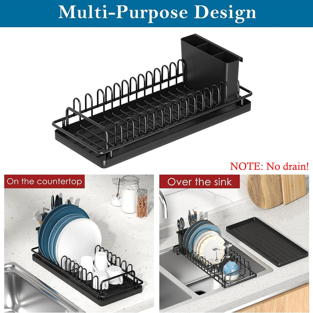 Stainless steel wire frame of XYZLVSI dish rack for durability.