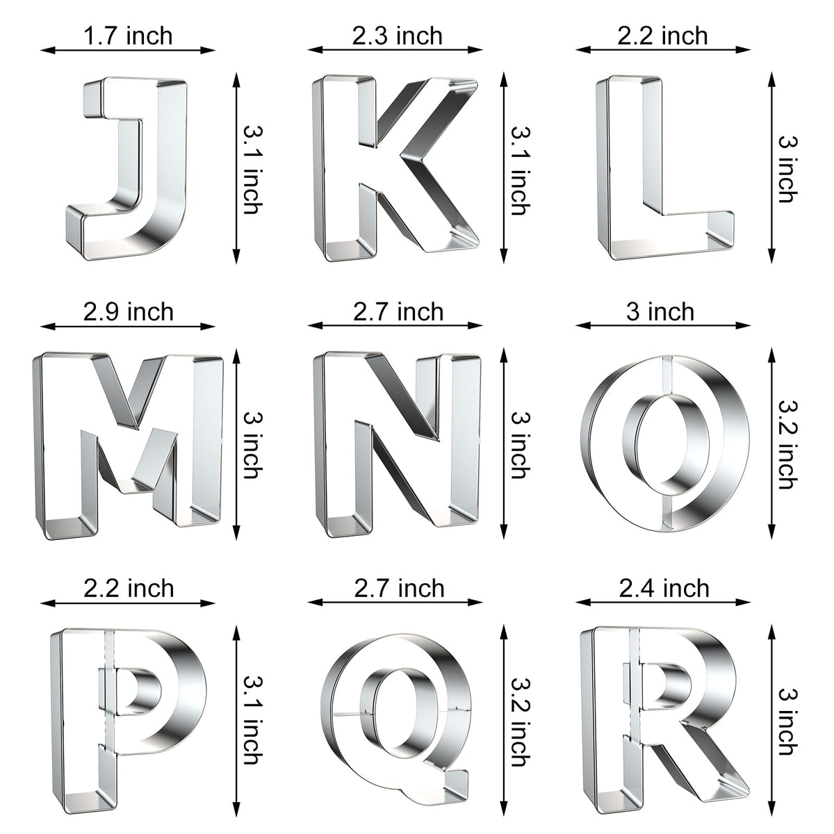 Letter-shaped cutters enabling themed pastries and personalized party treats.