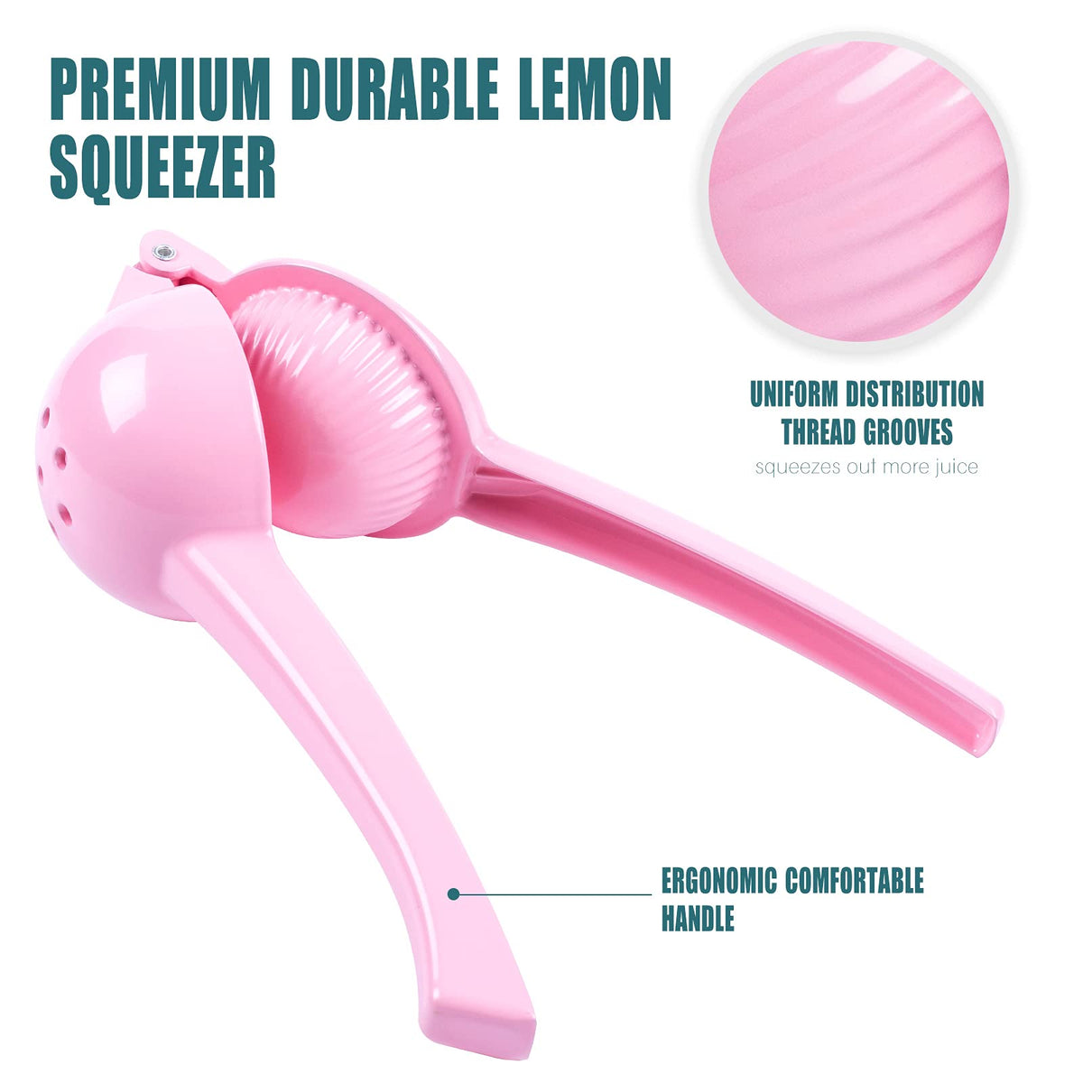 Y-Me pink handheld juicer demonstrated for quick, mess-free juice.