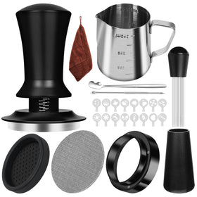 Y-Step 51mm espresso tamper with spring-loaded calibration for even tamping and consistent shots.