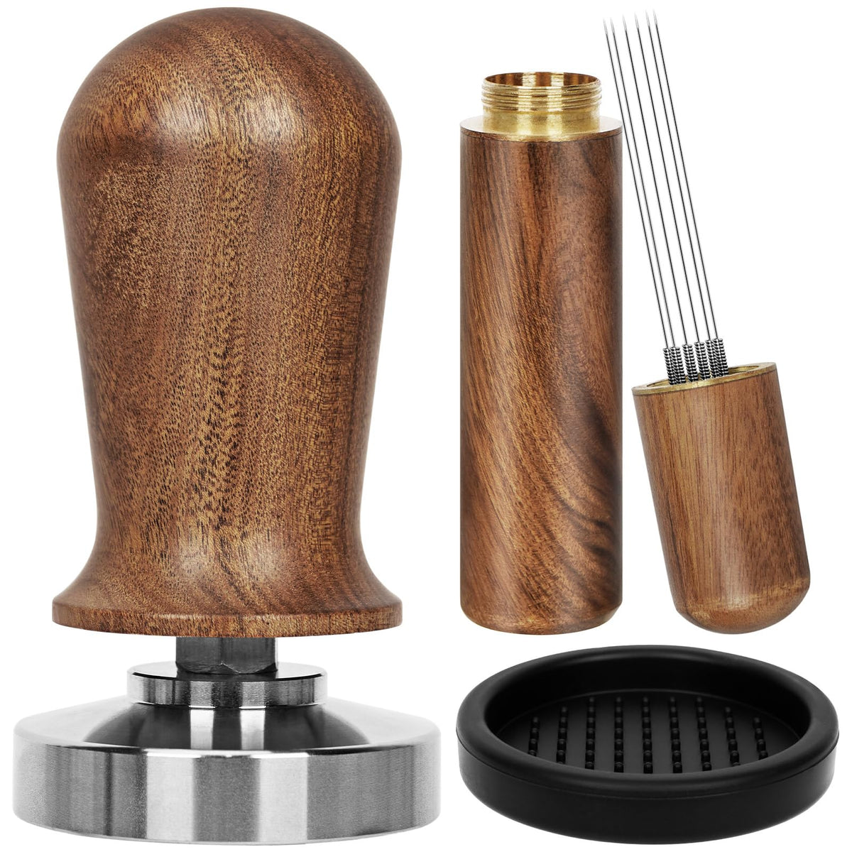 Y-Step 51mm espresso tamper with spring-loaded base for consistent tamping