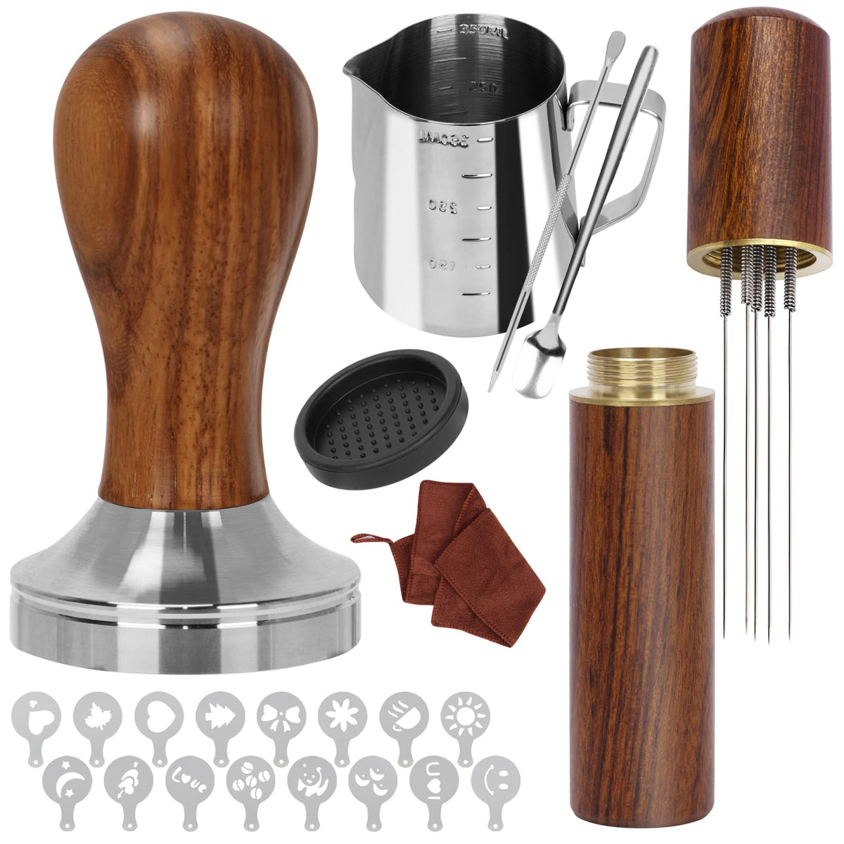 Y-Step 51mm espresso tamper with sandalwood handle for consistent tamping