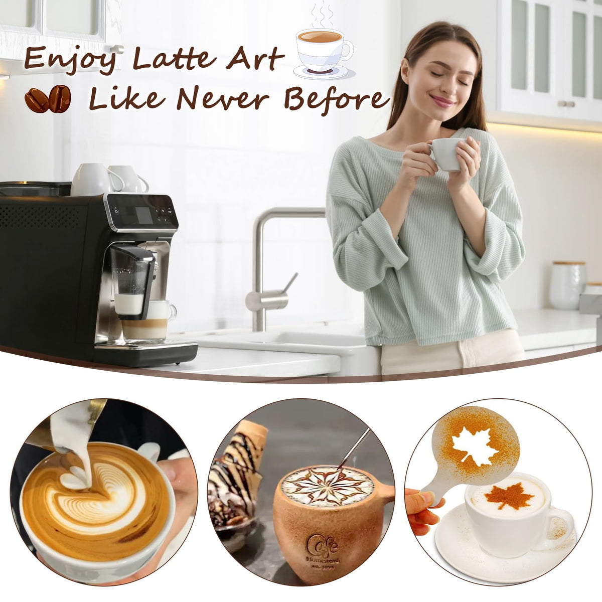 Y-Step latte art stencils kit helps create cafe-worthy patterns at home.