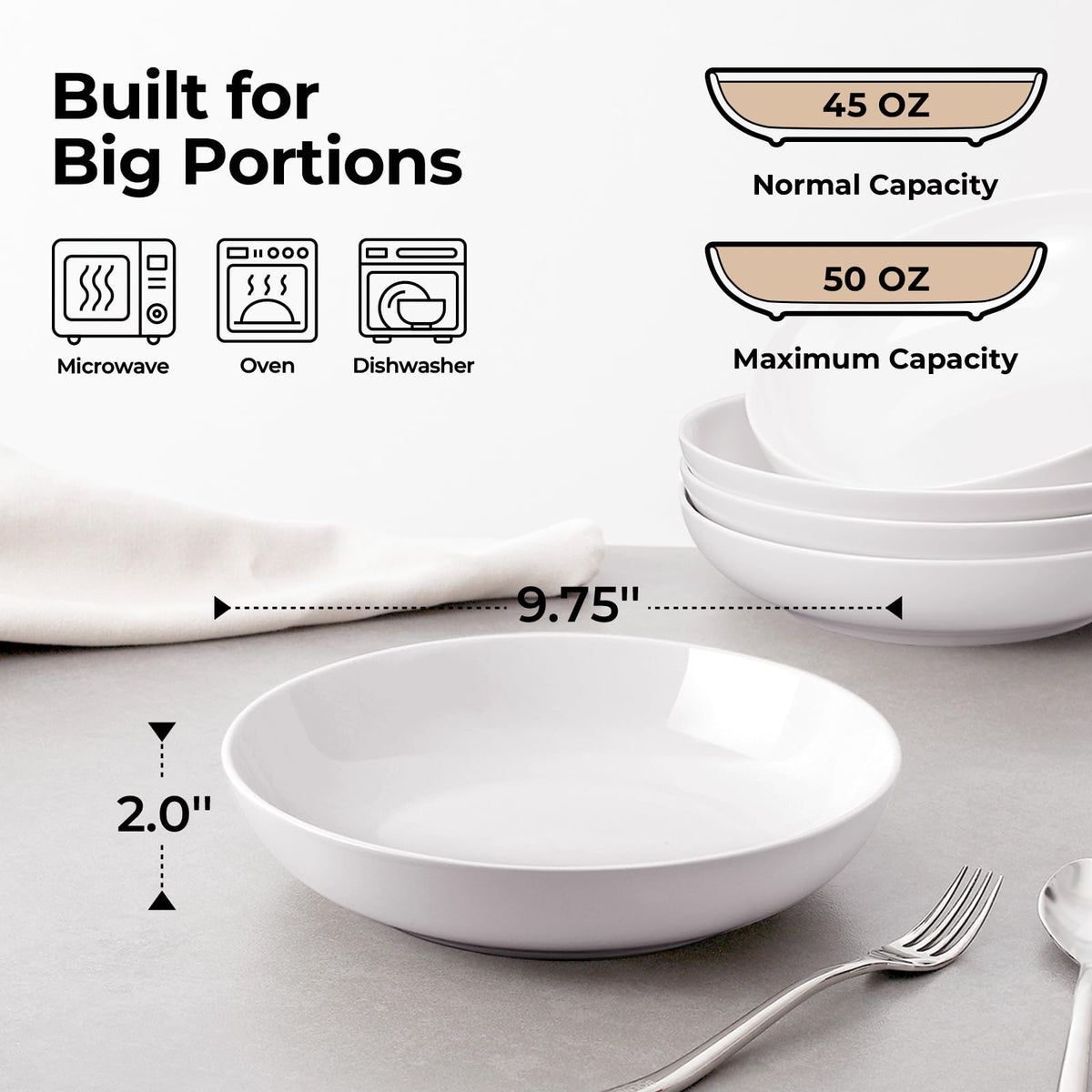 Y YHY 50 oz capacity bowls ideal for hearty meals