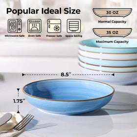 Y YHY 8.5-inch bowls offer 30 oz capacity for generous servings.