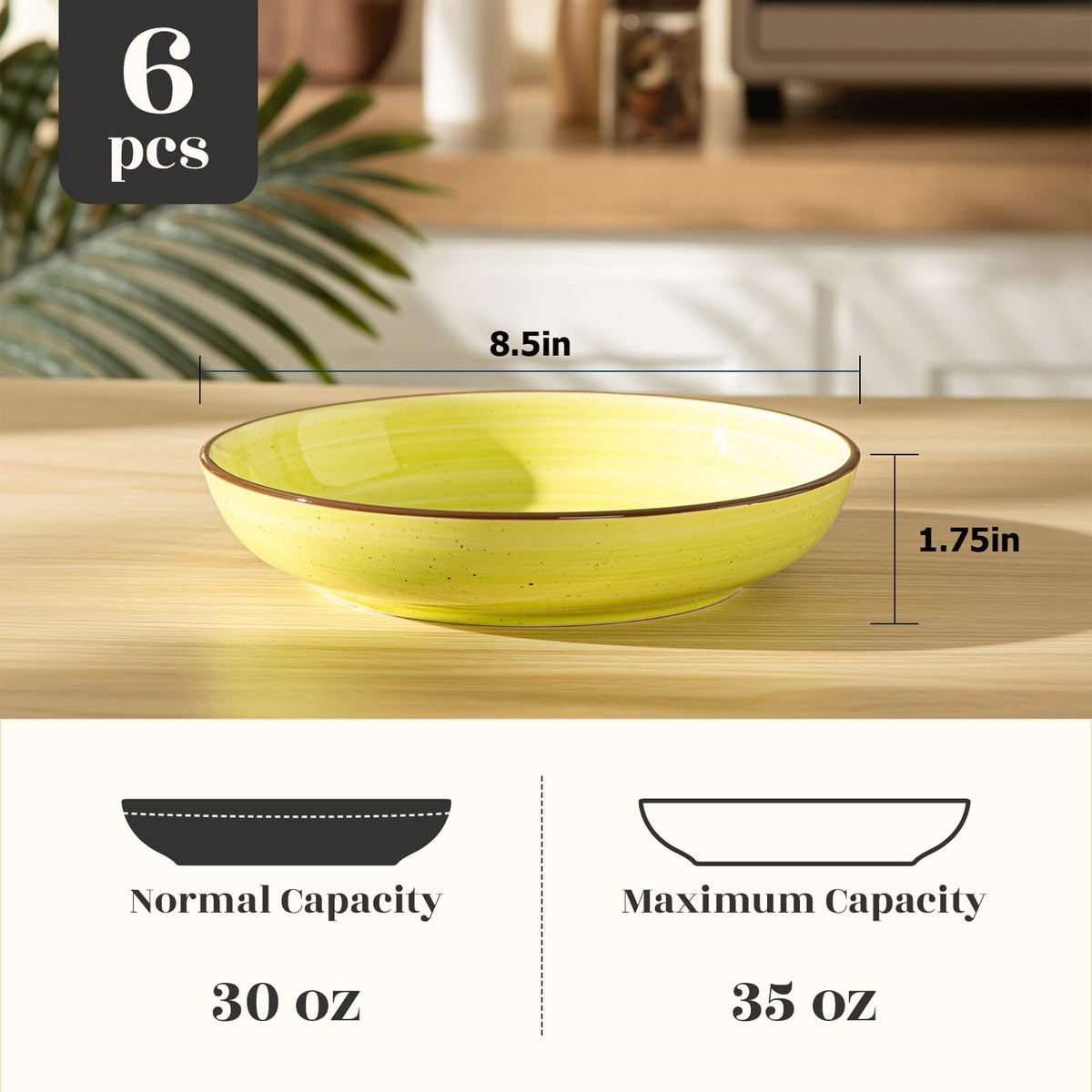 Y YHY pasta bowls 8.5-inch diameter for generous portions