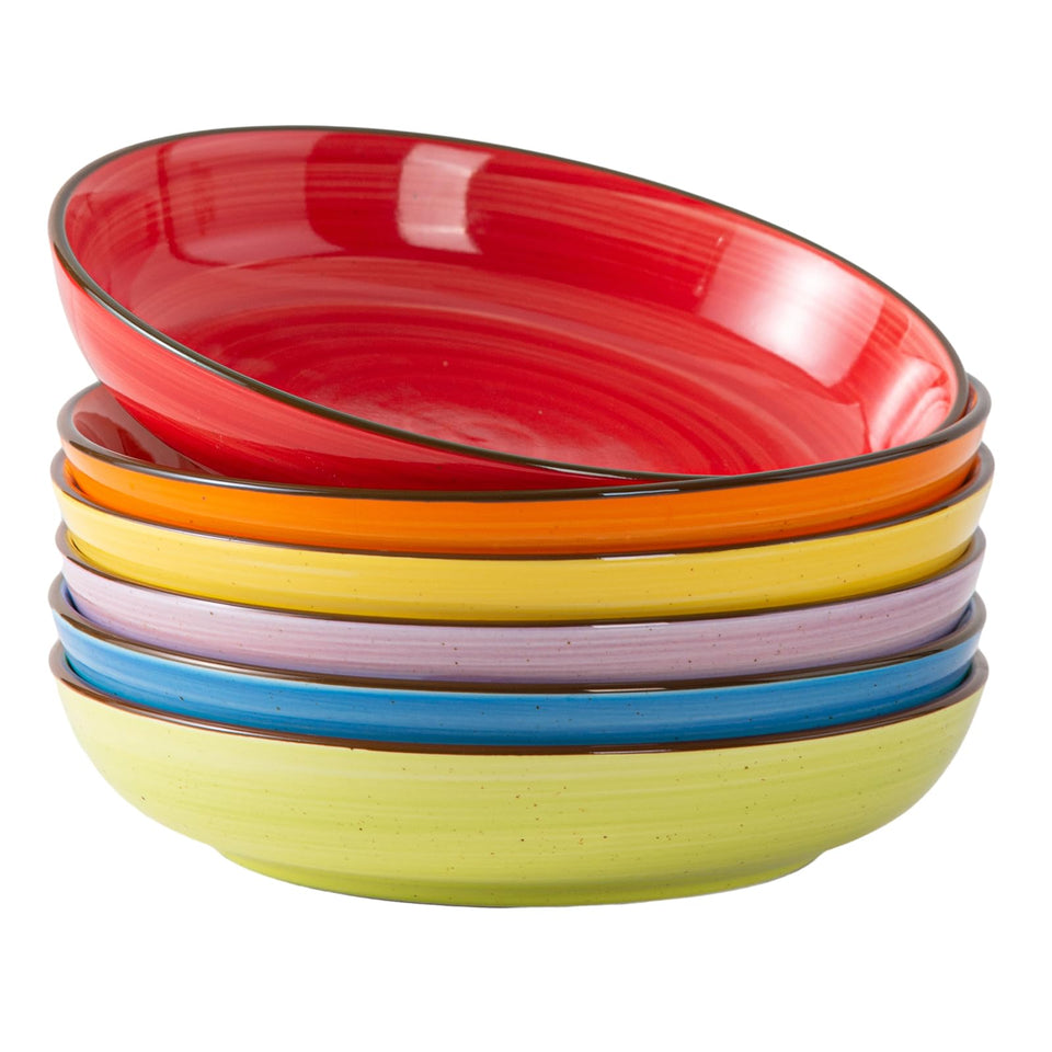 Y YHY pasta bowls set with colorful speckled glaze for vibrant meals