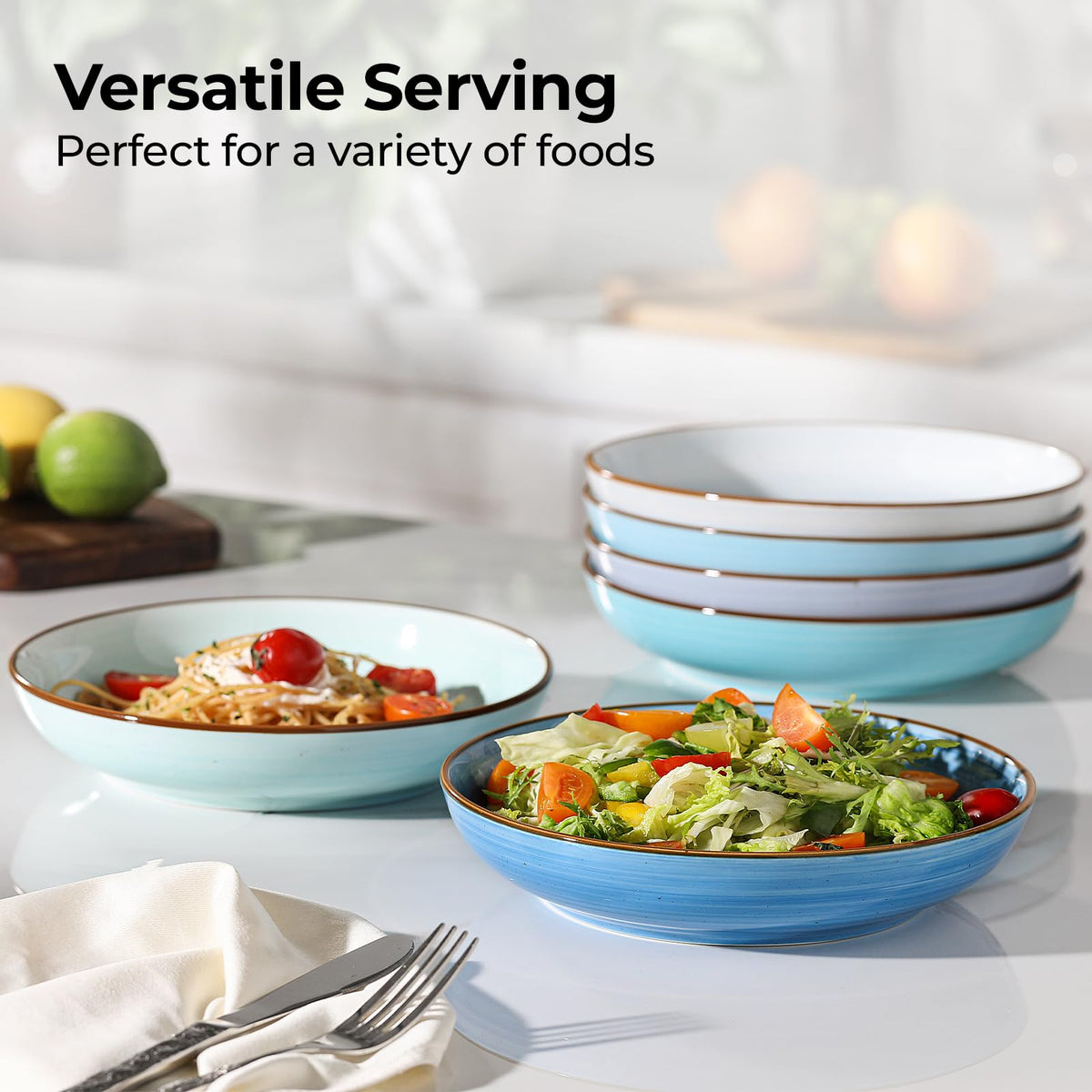 Y YHY stackable bowls save cabinet space for neat storage.