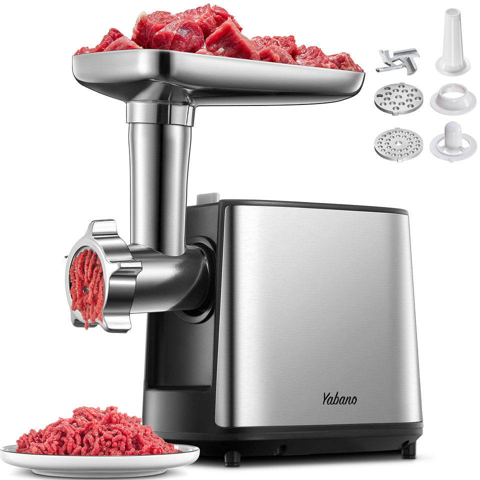 Yabano 3000W meat grinder in silver-black for home use