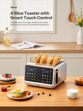 Yabano 4-Slice Toaster compact design fits small kitchens without sacrificing capacity.