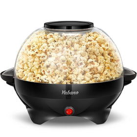 Yabano popcorn machine with 6-quart capacity for family movie nights.